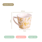 Spring Awakening Ceramic Tea Cup Set of 6 150ml Nestasia