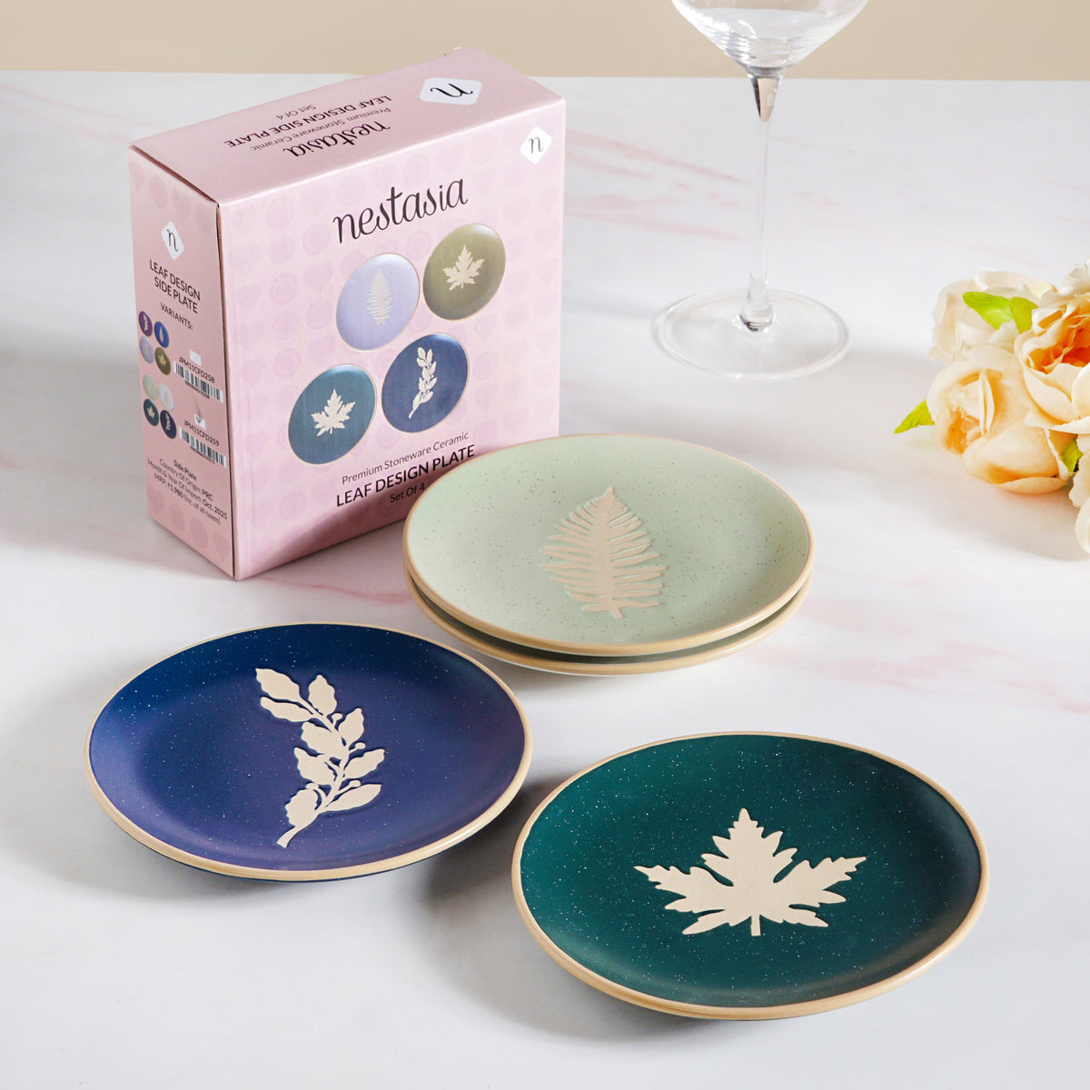 Spring Leaf Small Plates Set Of 4 15cm Nestasia