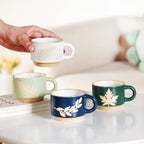 Spring Leaf Stackable Ceramic Cup Set Of 4 145ml Nestasia
