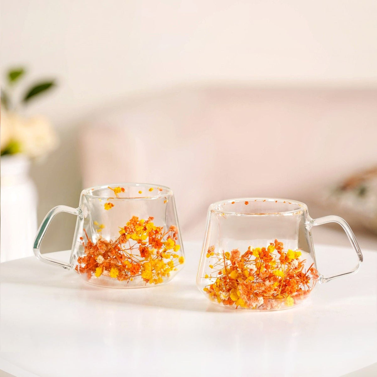 Spring Bloom Double Walled Coffee Mug Set Of 2 180ml Nestasia