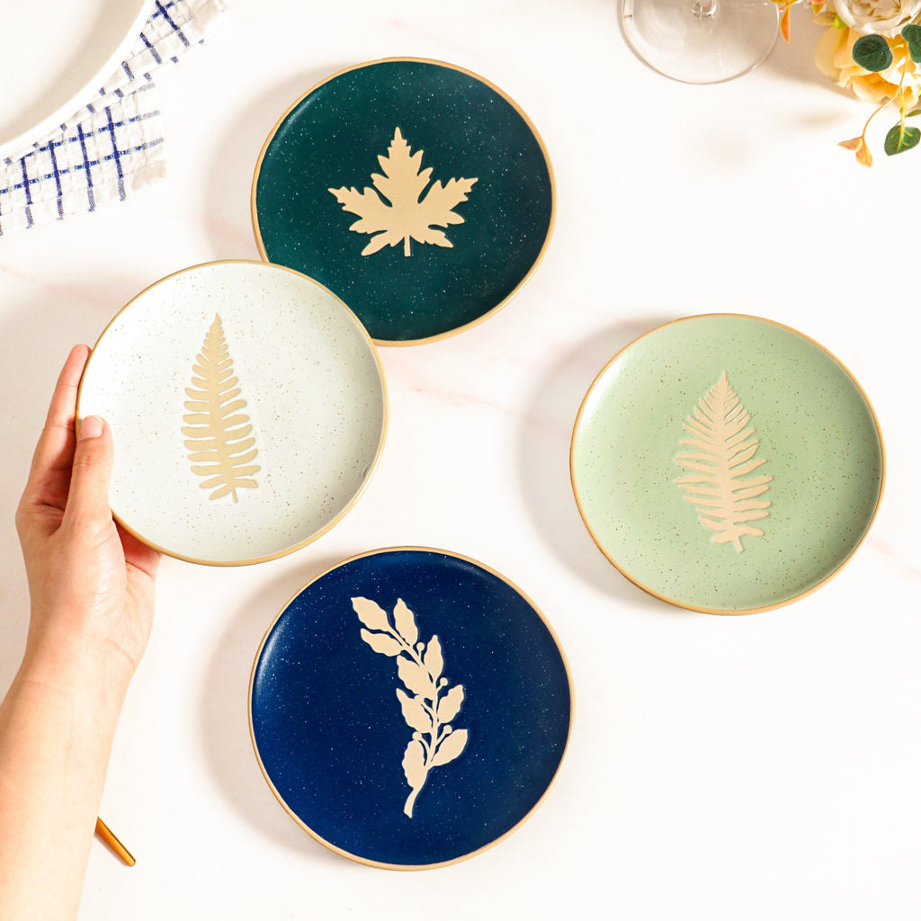 Spring Leaf Small Plates Set Of 4 15cm Nestasia