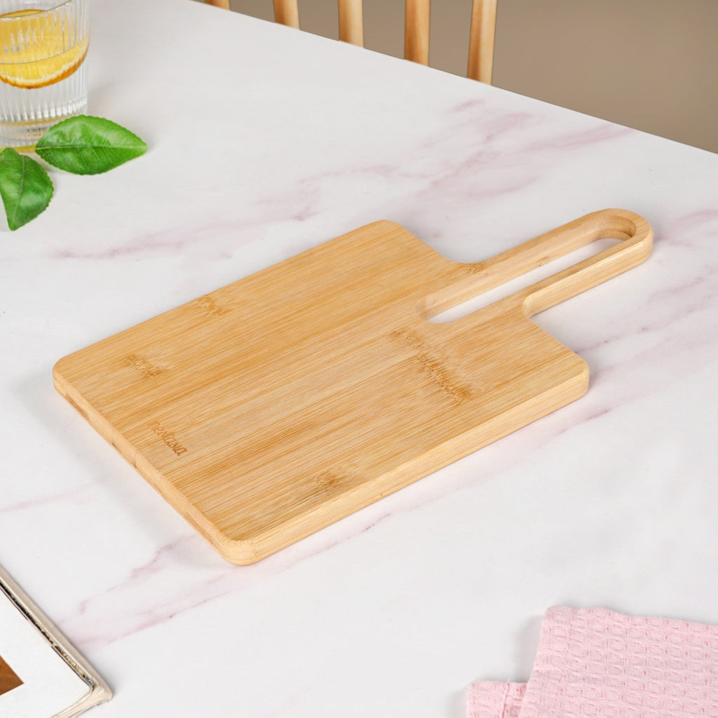 Mod Bamboo Platter With Handle 13 Inch Nestasia