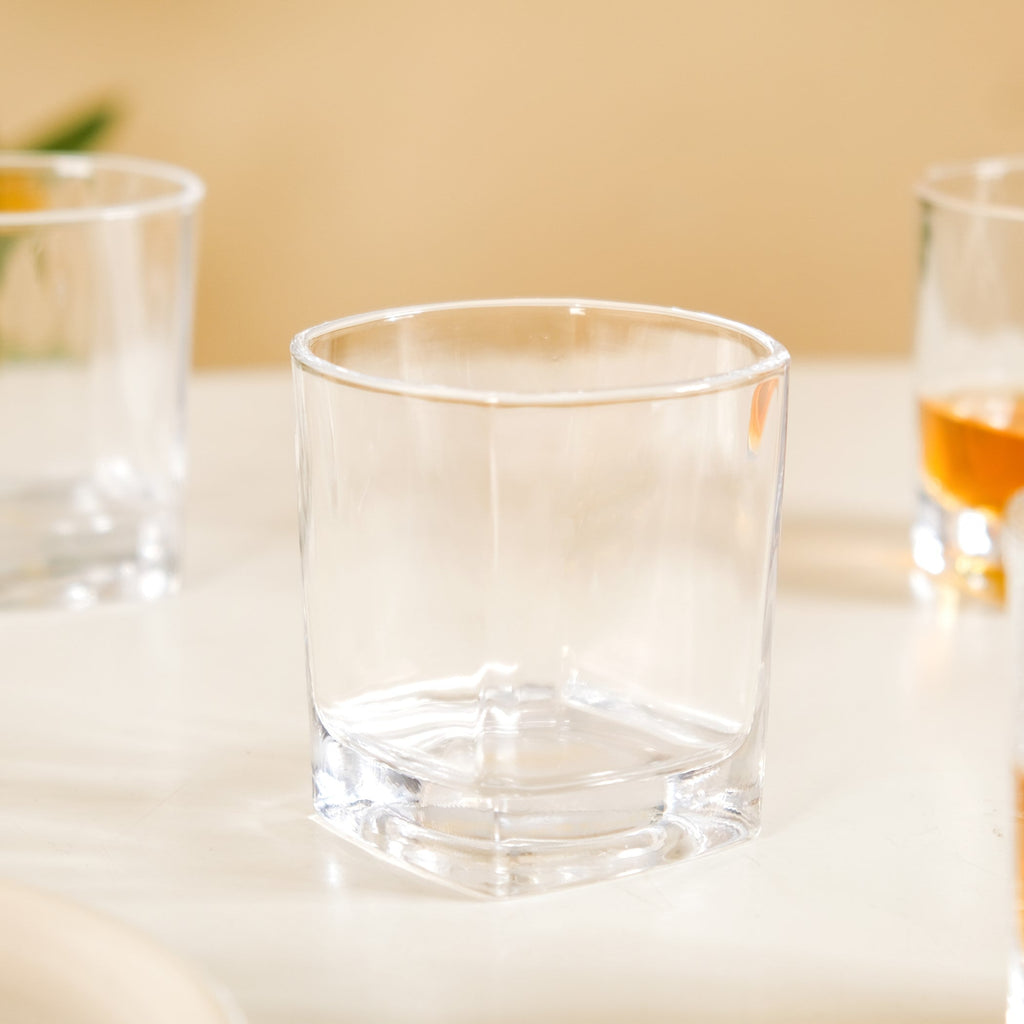 Square Base Whiskey Glass Set Of 6 250ml Nestasia