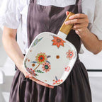 Square Floral Plate with Handle Nestasia