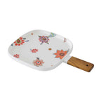 Square Floral Plate with Handle Nestasia