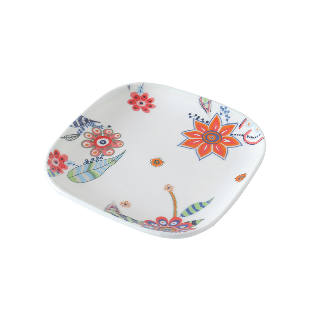 Square Snack Plate Floral Nestasia