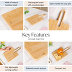 Mod Bamboo Platter With Handle 13 Inch Nestasia