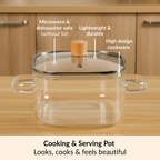 Square Glass Cooking Pot 2000ml Nestasia