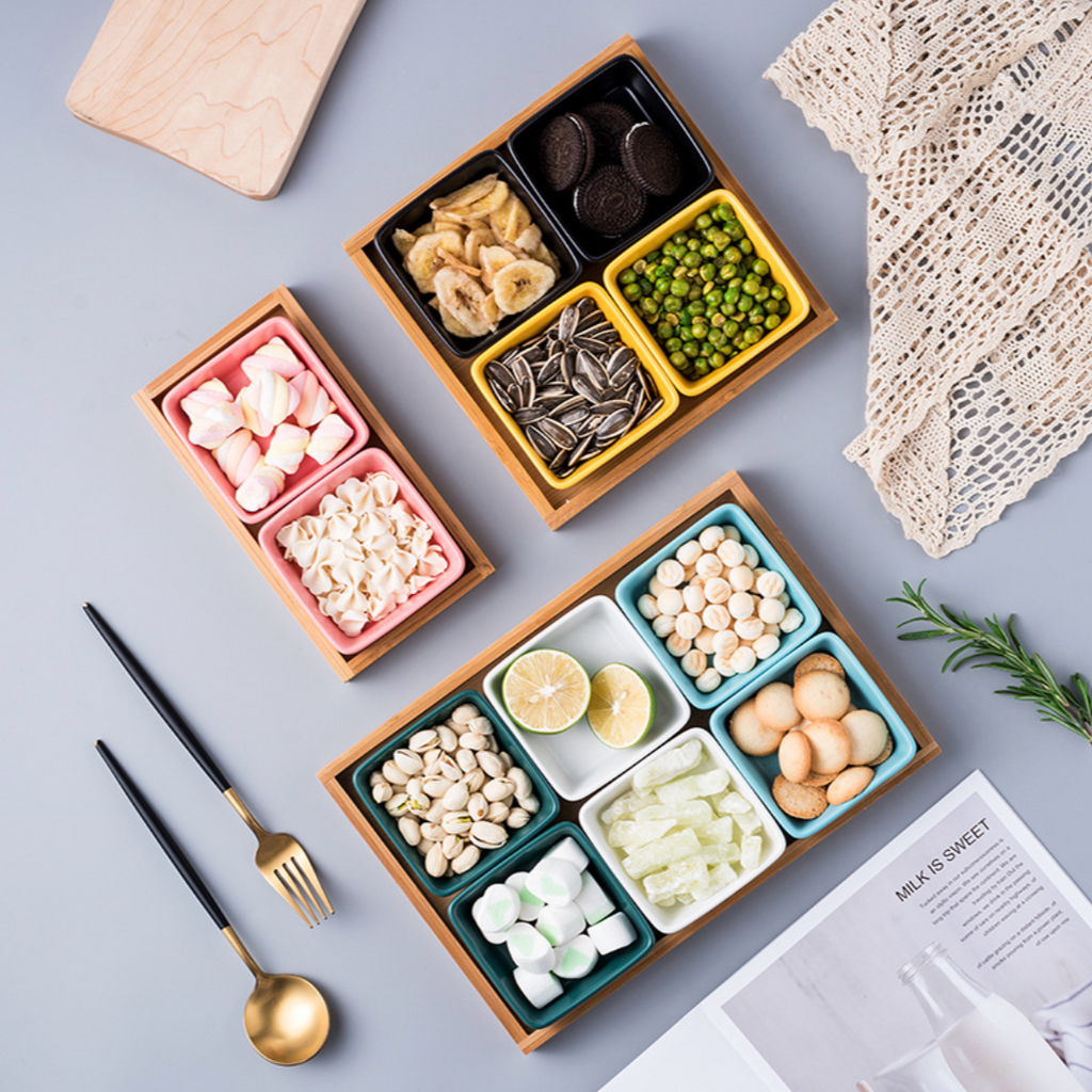 Square Bowls and Wooden Trays Nestasia