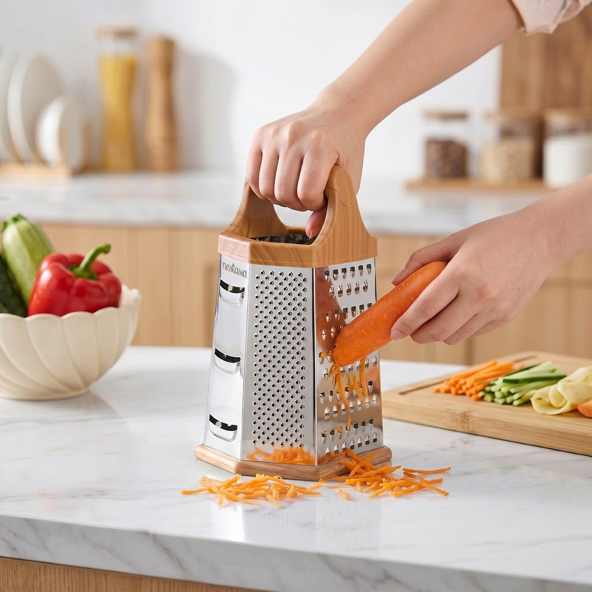 Stainless Steel 6 Sided Grater Nestasia