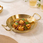 Stainless Steel Serving Platter Gold 22cm Nestasia