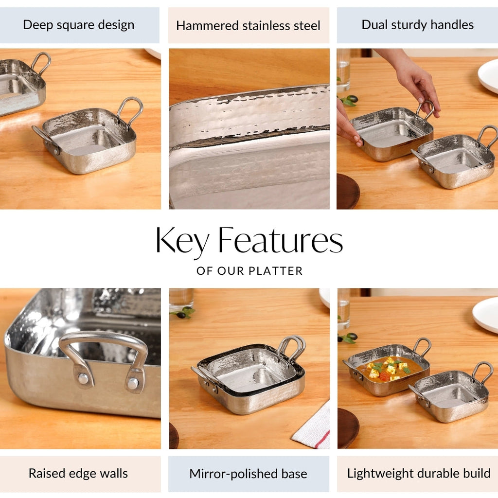 Stainless Steel Deep Serving Dish Set Of 2 Nestasia
