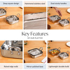 Stainless Steel Deep Serving Dish Set Of 2 Nestasia