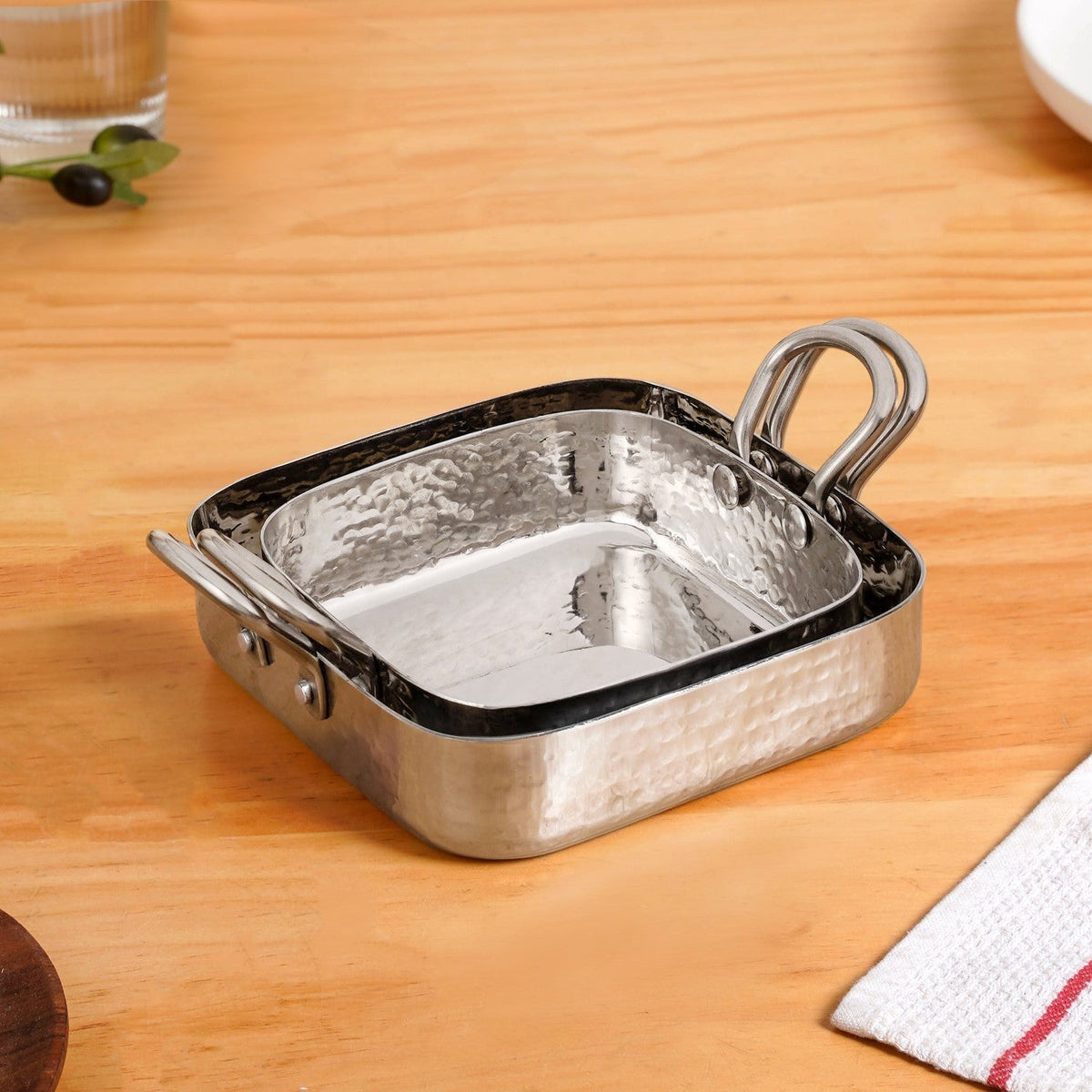 Stainless Steel Deep Serving Dish Set Of 2 Nestasia
