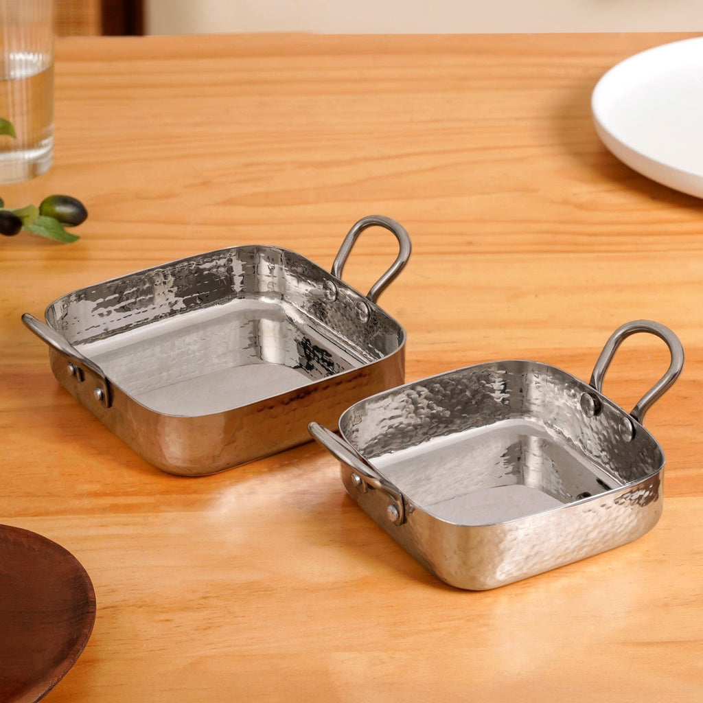 Stainless Steel Deep Serving Dish Set Of 2 Nestasia