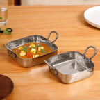 Stainless Steel Deep Serving Dish Set Of 2 Nestasia