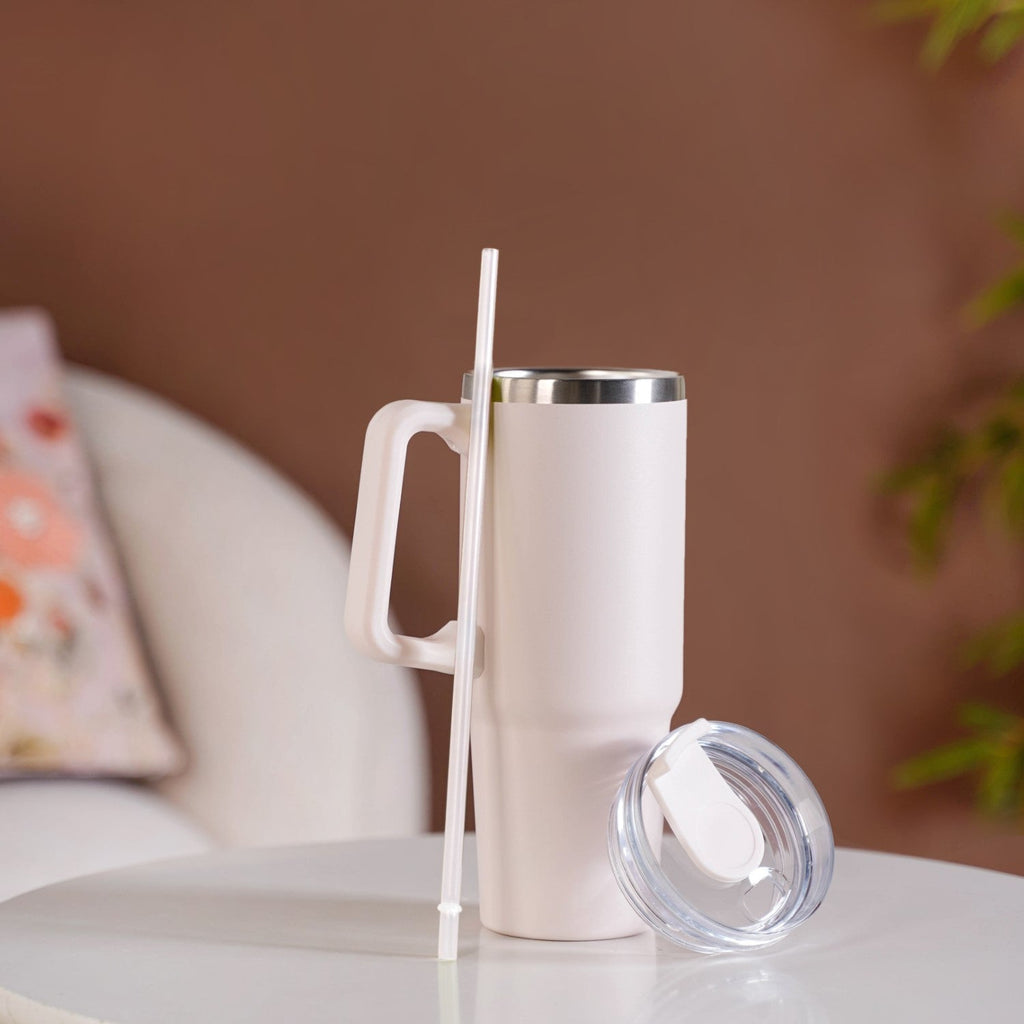 Glacio Double Wall Insulated Trending Sipper Water Bottle Moonbeam White 850ml Nestasia