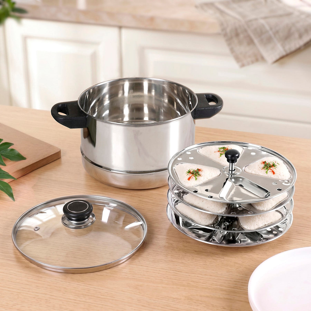Triangle Shaped Idli Maker Set For 16 Idlis 4500ml Nestasia