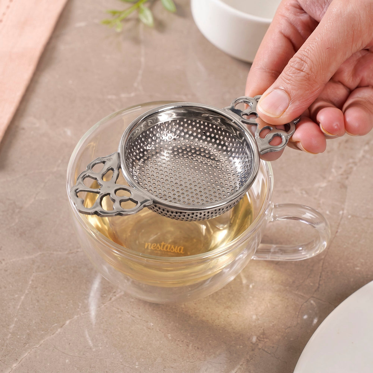 Stainless Steel Loose Leaf Tea Strainer 11x6cm Nestasia