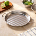 Stainless Steel Ridged Serving Platter 24cm Nestasia