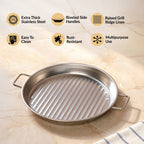 Stainless Steel Ridged Serving Platter 24cm Nestasia
