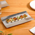Stainless Steel Curved Rectangular Serving Platter 30x18cm Nestasia