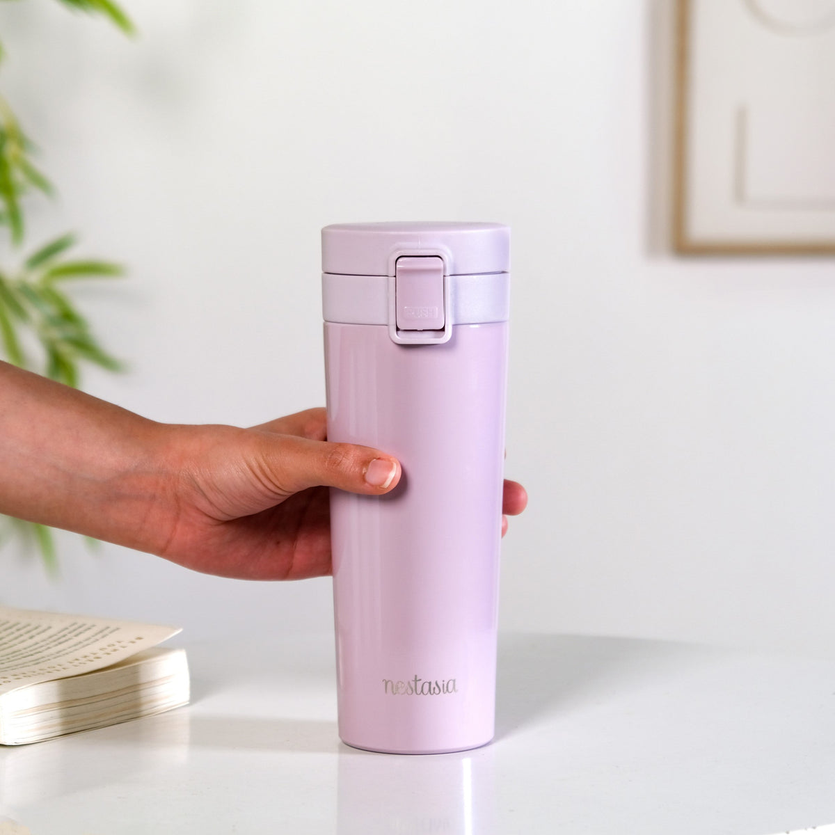 Thermox Vacuum Insulated Water Bottle With Strainer Lilac Mist 450ml Nestasia