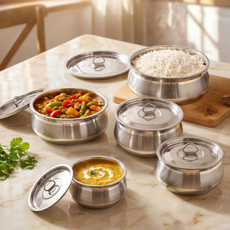 Stainless Steel Handi Set Of 5 Nestasia