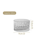 Embossed Glass Snack Bowl Set Of 6 220ml Nestasia