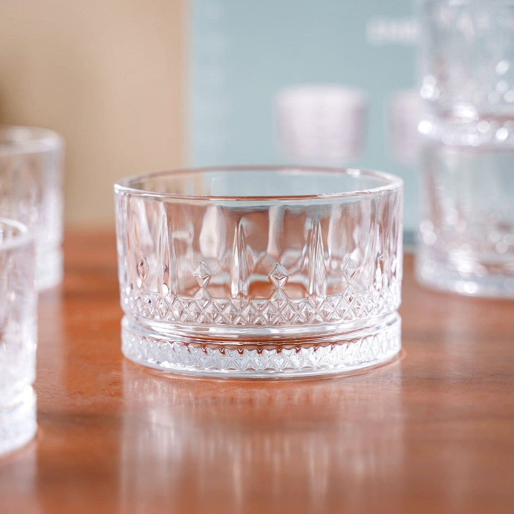 Embossed Glass Snack Bowl Set Of 6 220ml Nestasia