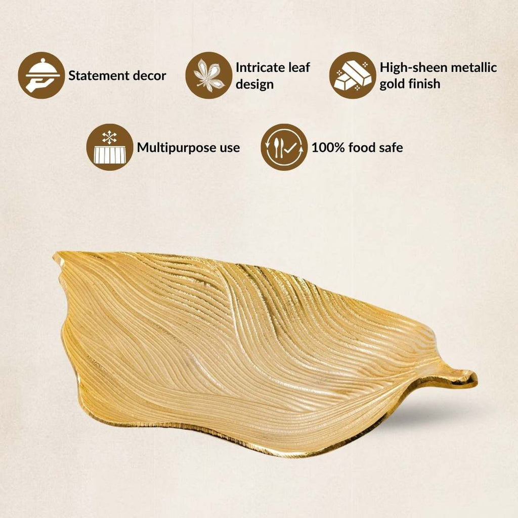 Statement Gold Leaf Table Decorative Tray Nestasia
