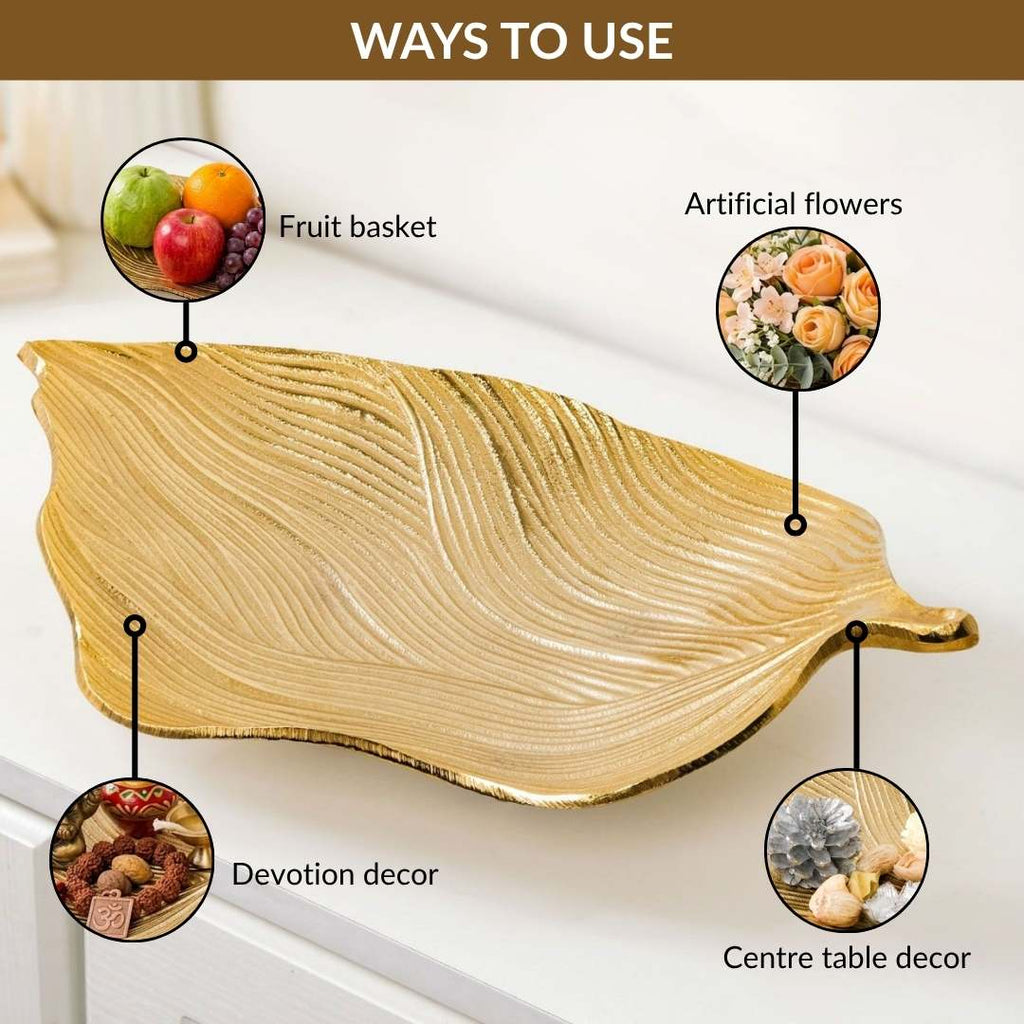 Statement Gold Leaf Table Decorative Tray Nestasia