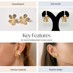 Everbloom Studs Gold Nestasia