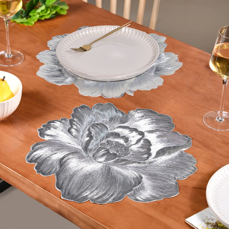 Sterling Peony Silhouette Table Mat Silver Set Of 6 Nestasia