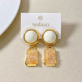 Stone Drift Dangle Earrings White Nestasia