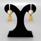 Stone Drift Dangle Earrings White Nestasia