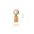 Stone Drift Dangle Earrings White Nestasia