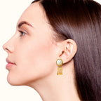 Stone Drift Dangle Earrings White Nestasia