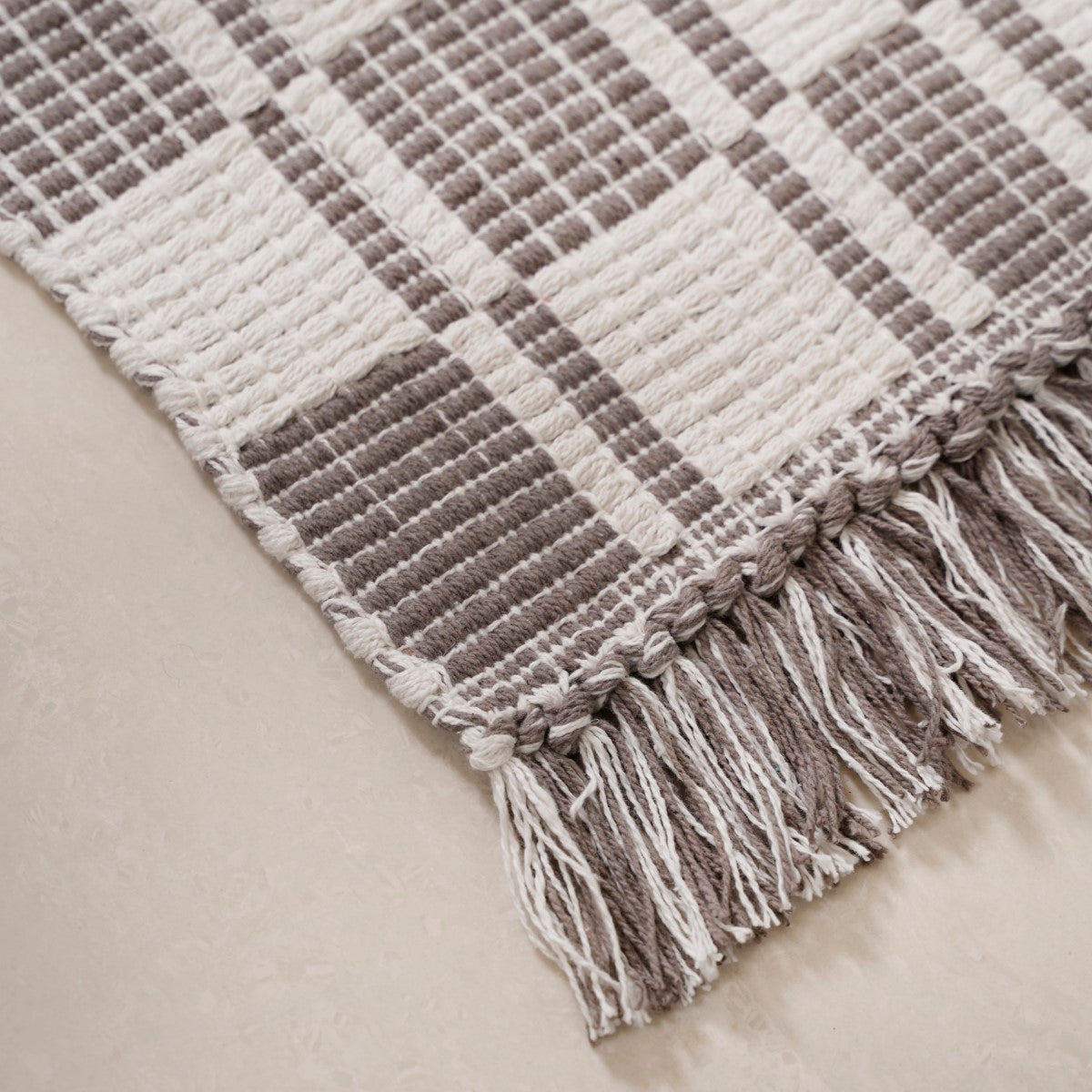 Stone Tone Tassel Kitchen Floor Runner 130x50cm Nestasia