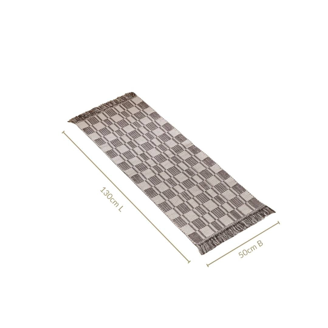 Stone Tone Tassel Kitchen Floor Runner 130x50cm Nestasia