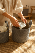 Storm Gray Storage Basket Contrast Living