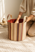 Striped Earth Basket Contrast Living