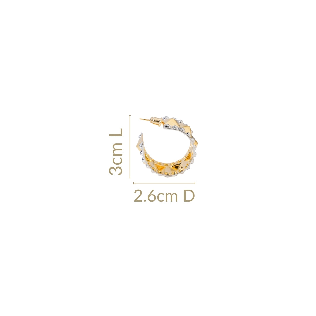 Studded Dual Tone Hoops Nestasia