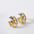 Studded Dual Tone Hoops Nestasia