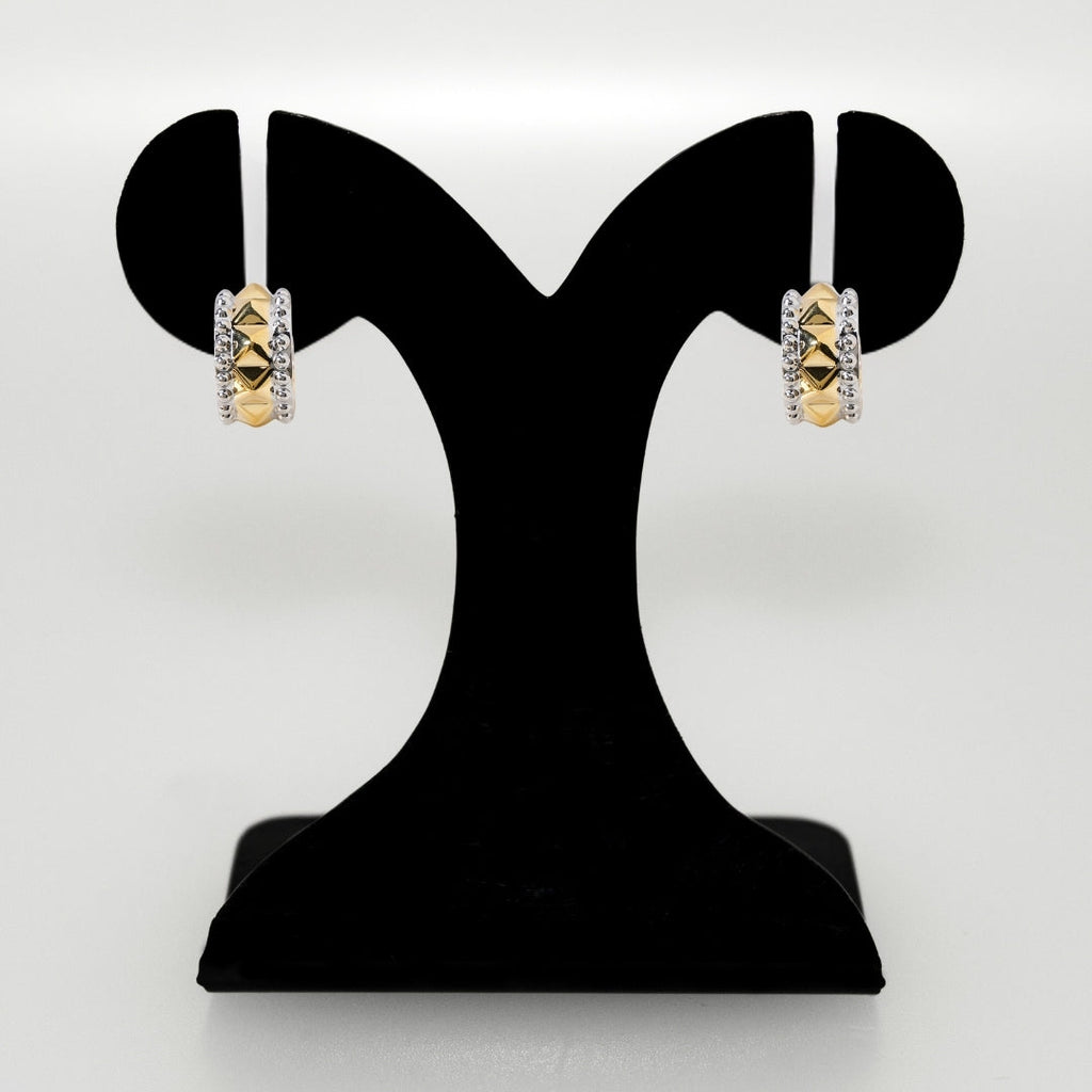 Studded Dual Tone Hoops Nestasia