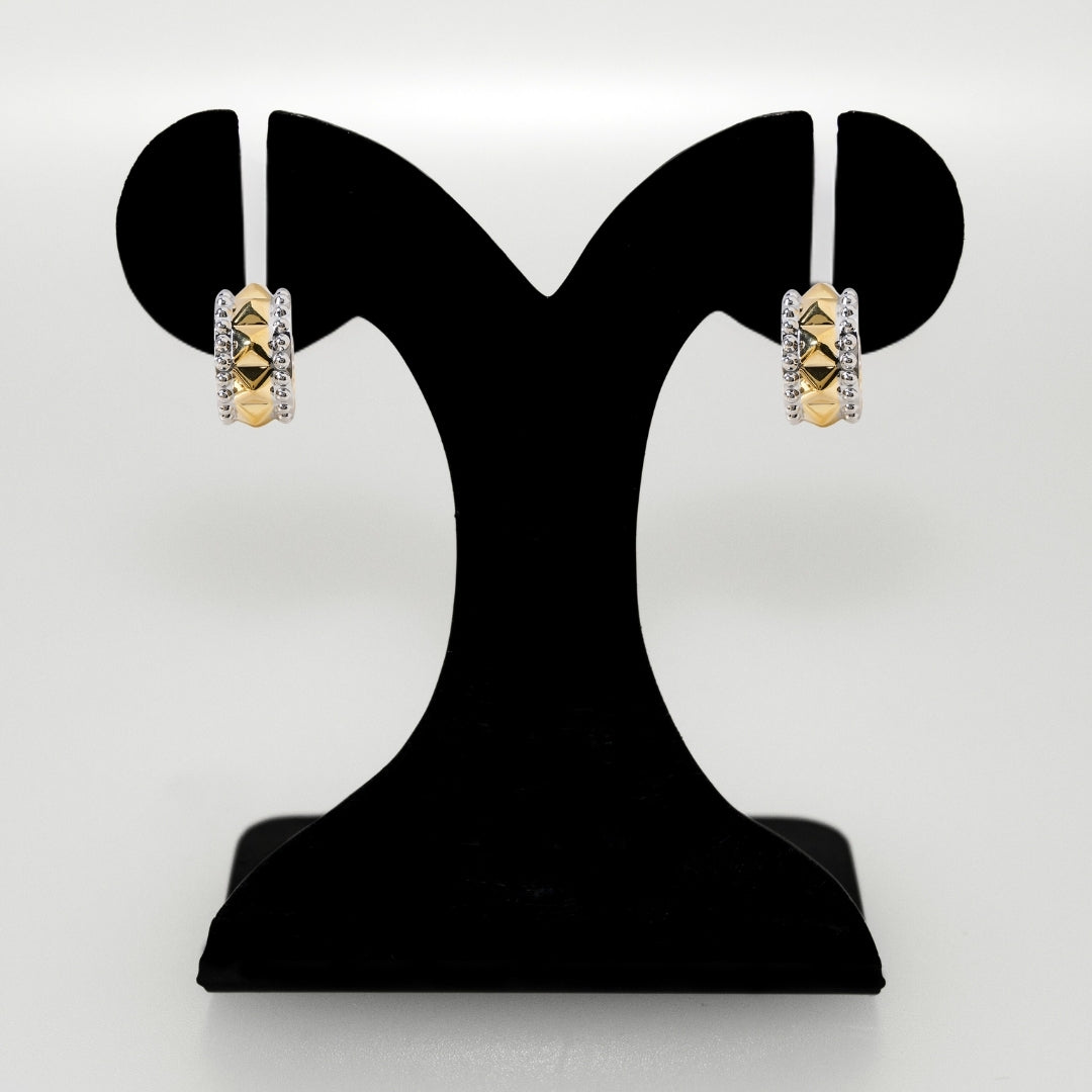 Studded Dual Tone Hoops Nestasia