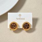 Leopard Print Stud Earrings Nestasia