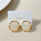 Statement Mother Of Pearl Stud Earrings Nestasia
