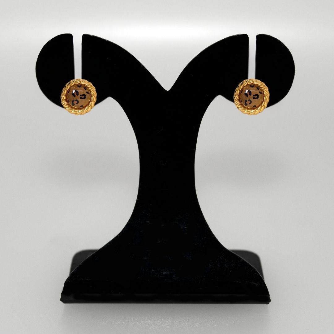 Leopard Print Stud Earrings Nestasia