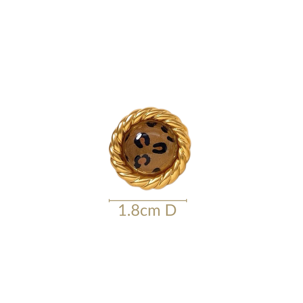Leopard Print Stud Earrings Nestasia